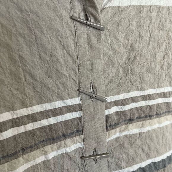 Habitat Lagenlook Artsy Tunic Top Women's Medium Taupe Gray Swing Striped Funky - Picture 5 of 13